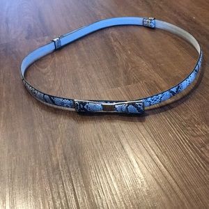 Leather adjustable belt with cute bow accent